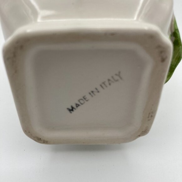 Vintage Calla Lily Bud Vase Made In Italy Circa 1950's White Green Yellow Rare - Picture 5 of 6